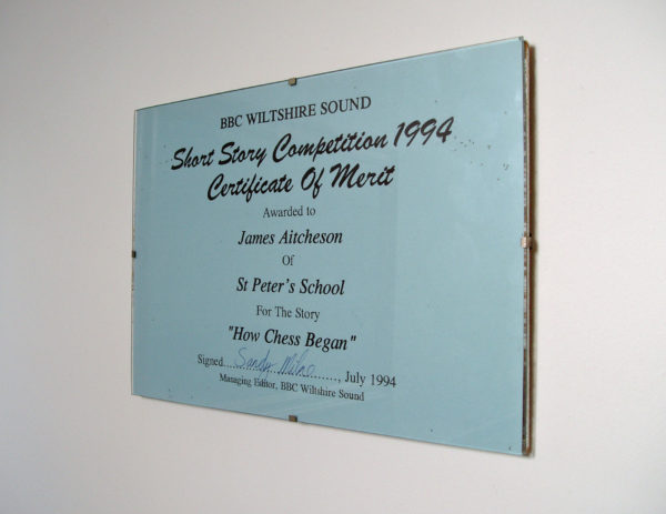 Certificate of Merit: BBC Wiltshire Sound Short Story Competition 1994